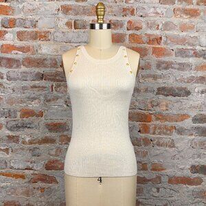 SANDRO Chicago Studded Rib Knit Embellished Tank